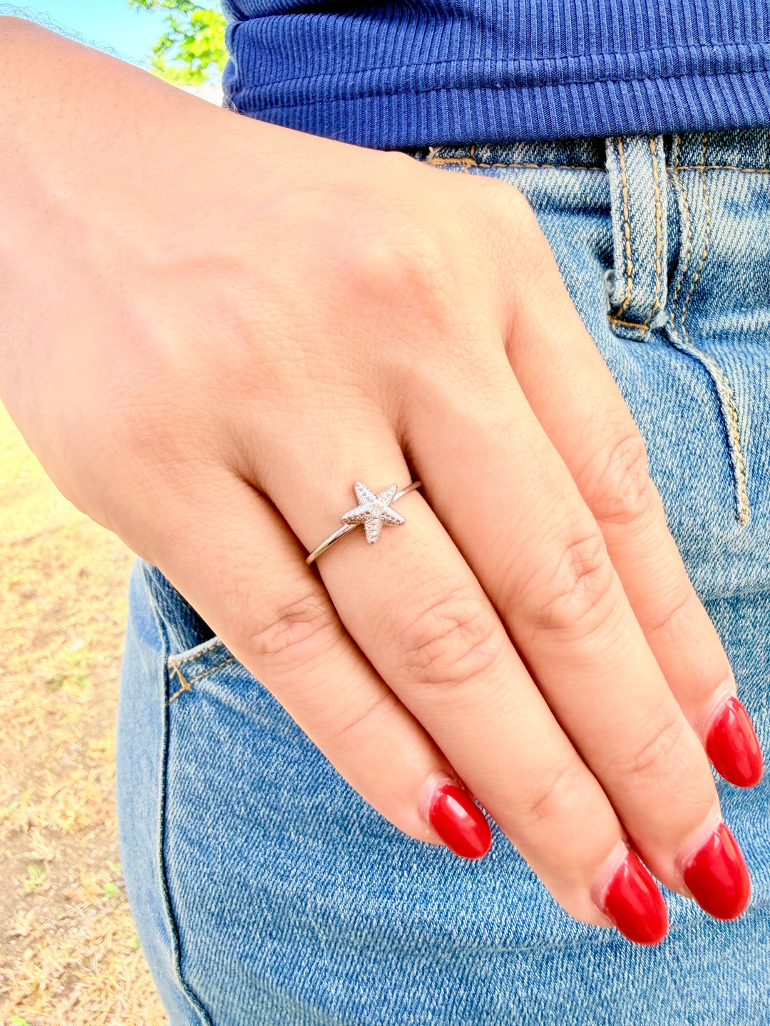 Sortija de Estrella de Mar plata
