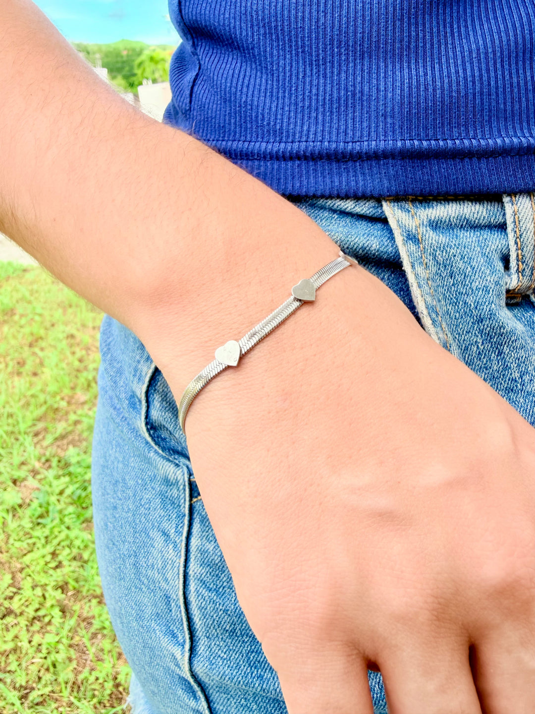 Pulsera de Corazones Plata