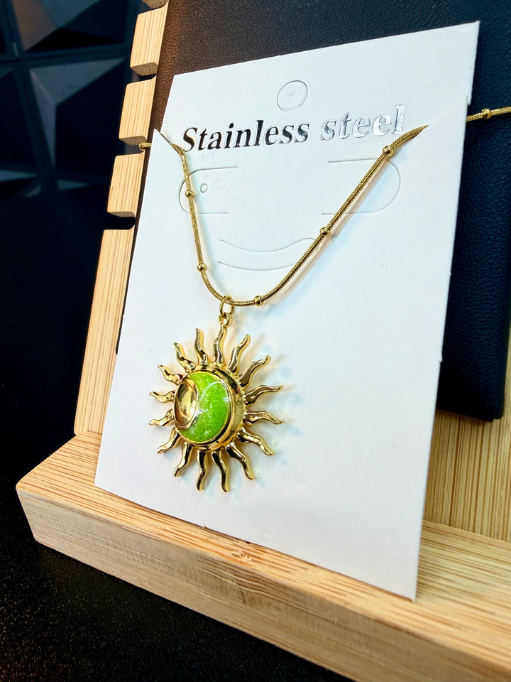 Gargantilla de Sol & Luna Verde