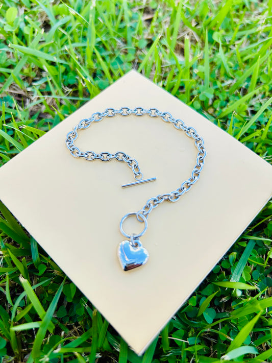 Pulsera de Corazon Plata
