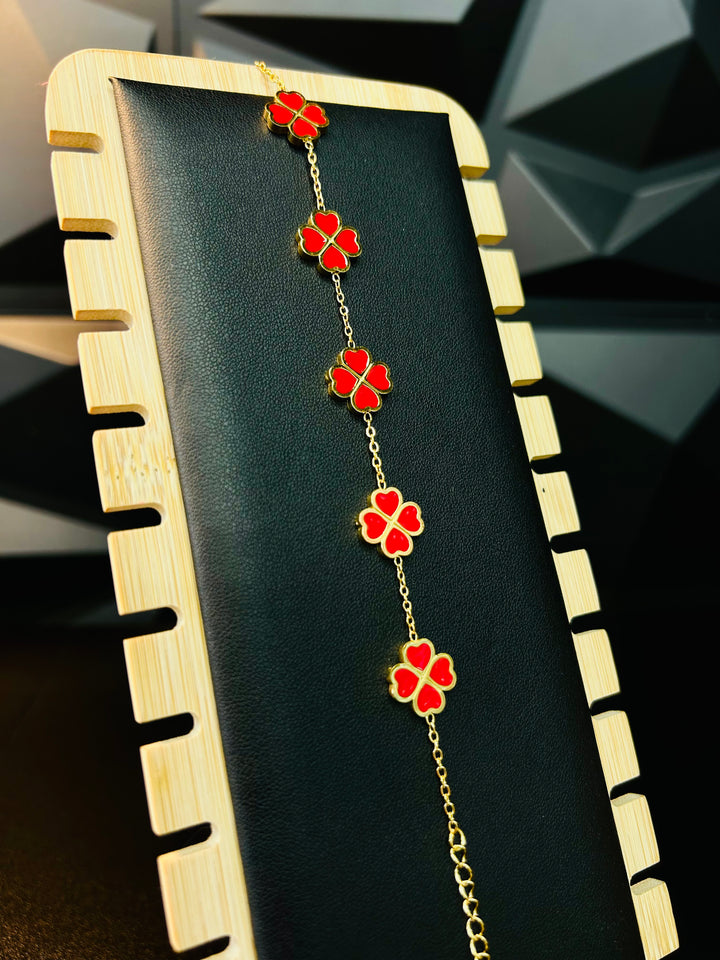 Pulsera de Corazones Roja