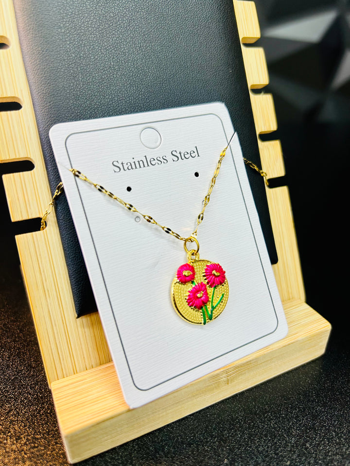 Collar de Flores Rosa