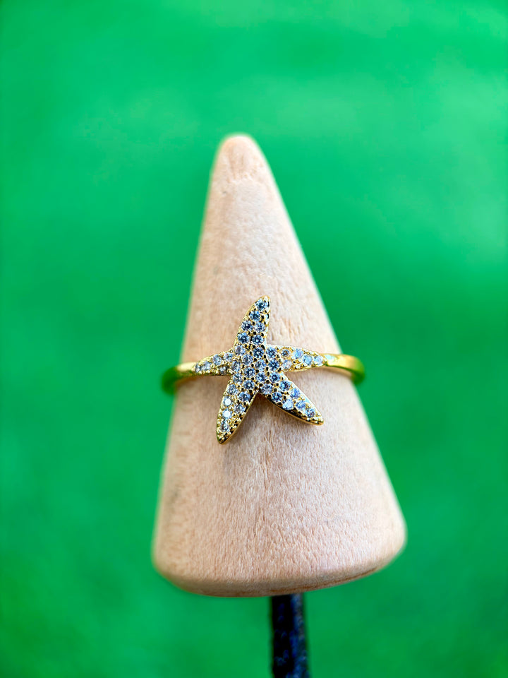Sortija de Estrella de Mar Brillosa