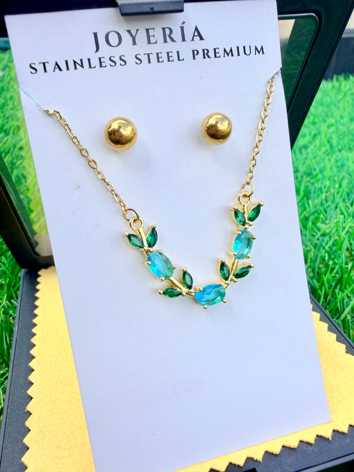 Collar de Flores Azules