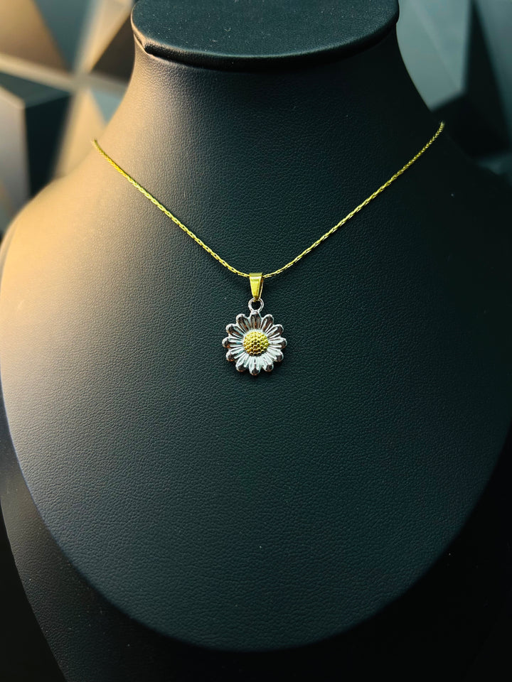 Gargantilla de Flor Doble Tono