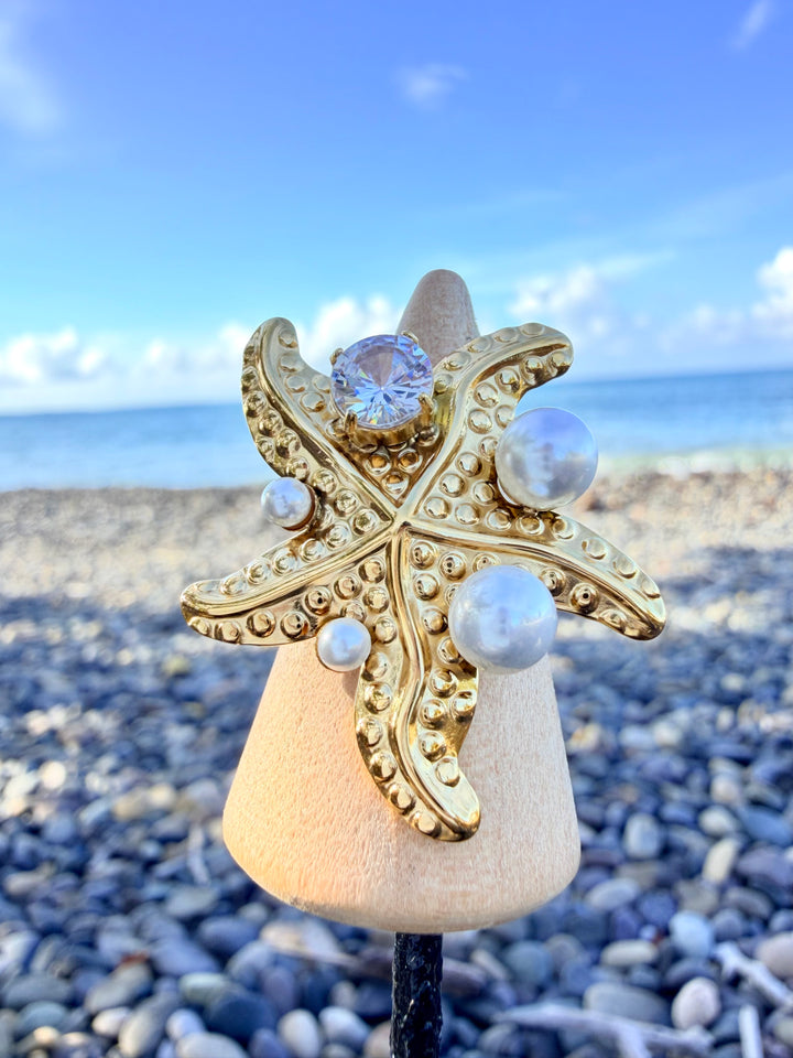 Sortija de Estrella con Perlas 1