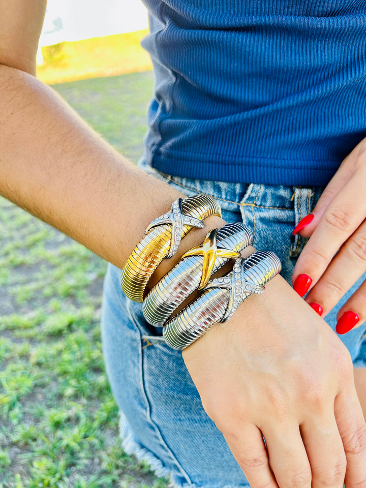Pulsera Tuboga XL Doble tono