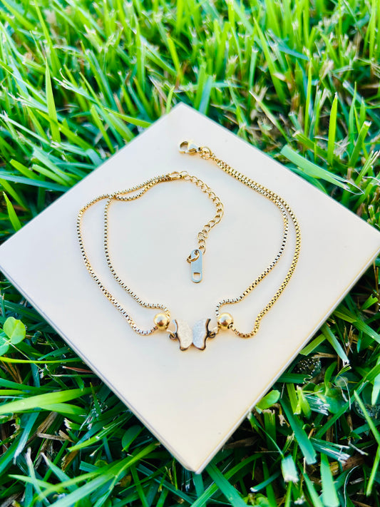 Tobillera de Mariposa Oro