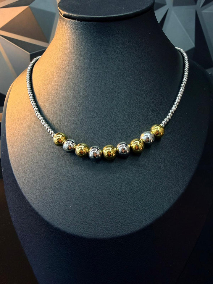 Collar de Bolitas Doble Tono