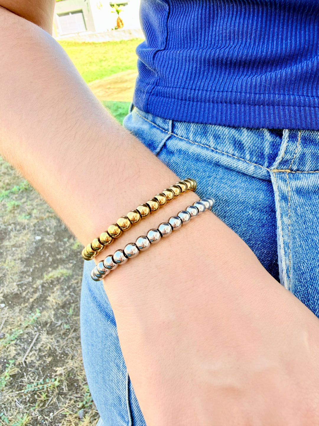 Pulsera Ajustable Doble Tono