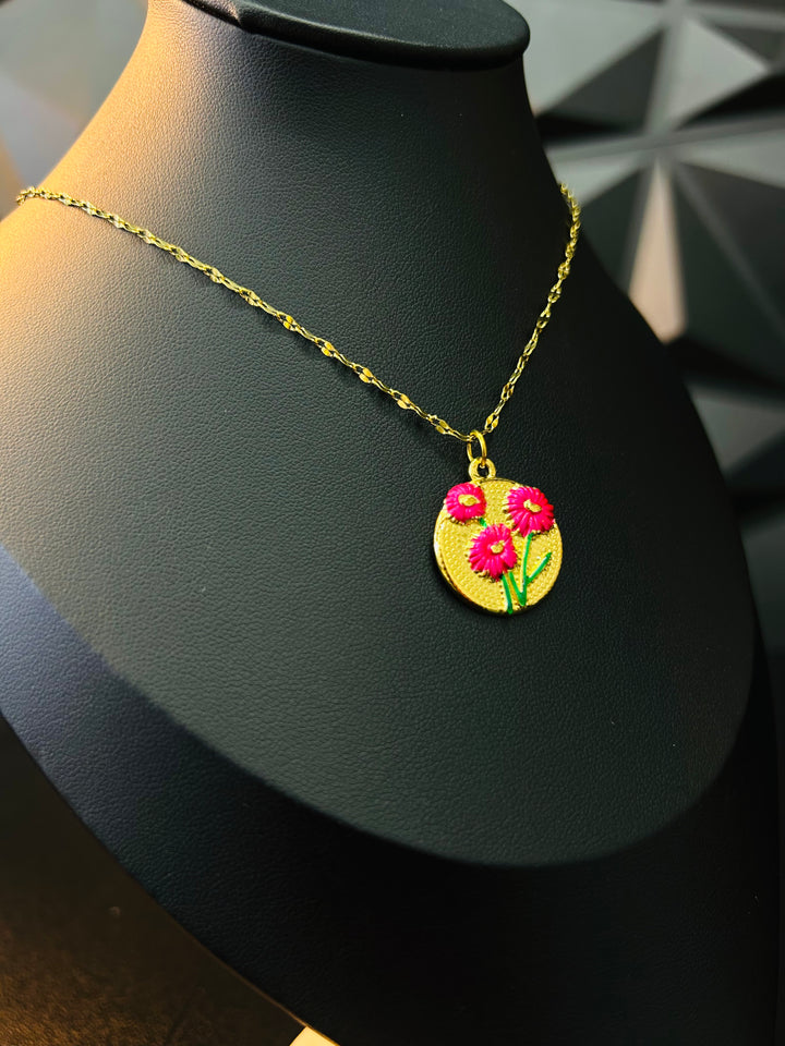 Collar de Flores Rosa