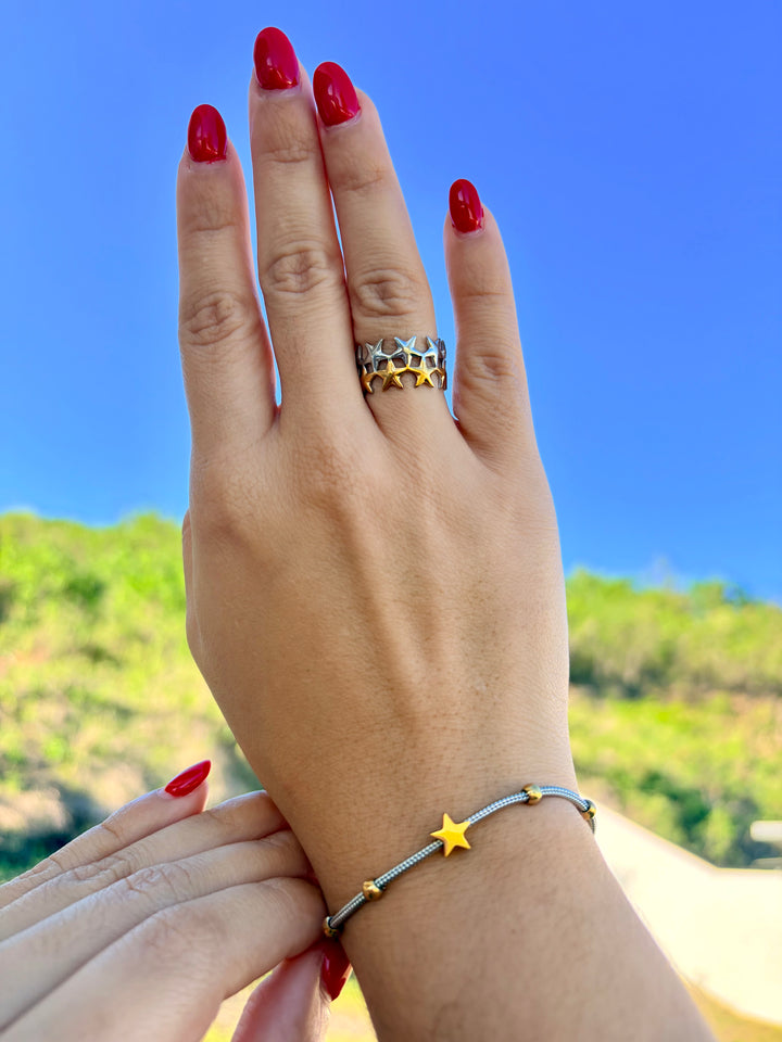 Pulsera de Estrella Doble Tono