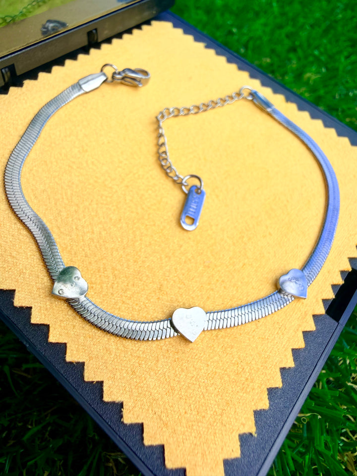 Pulsera de Corazones Plata