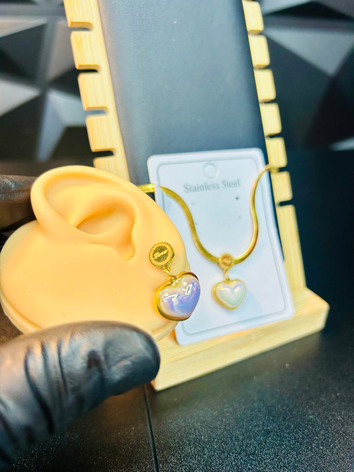 Set de Gargantilla de Corazon