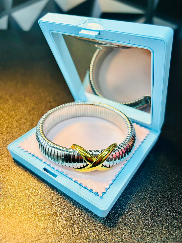 Pulsera Tuboga XL Doble tono