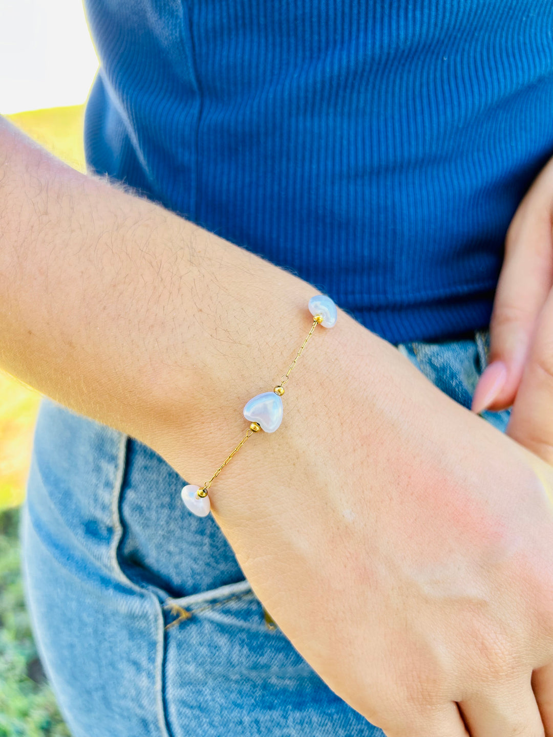 Pulsera de Corazones en Perlas
