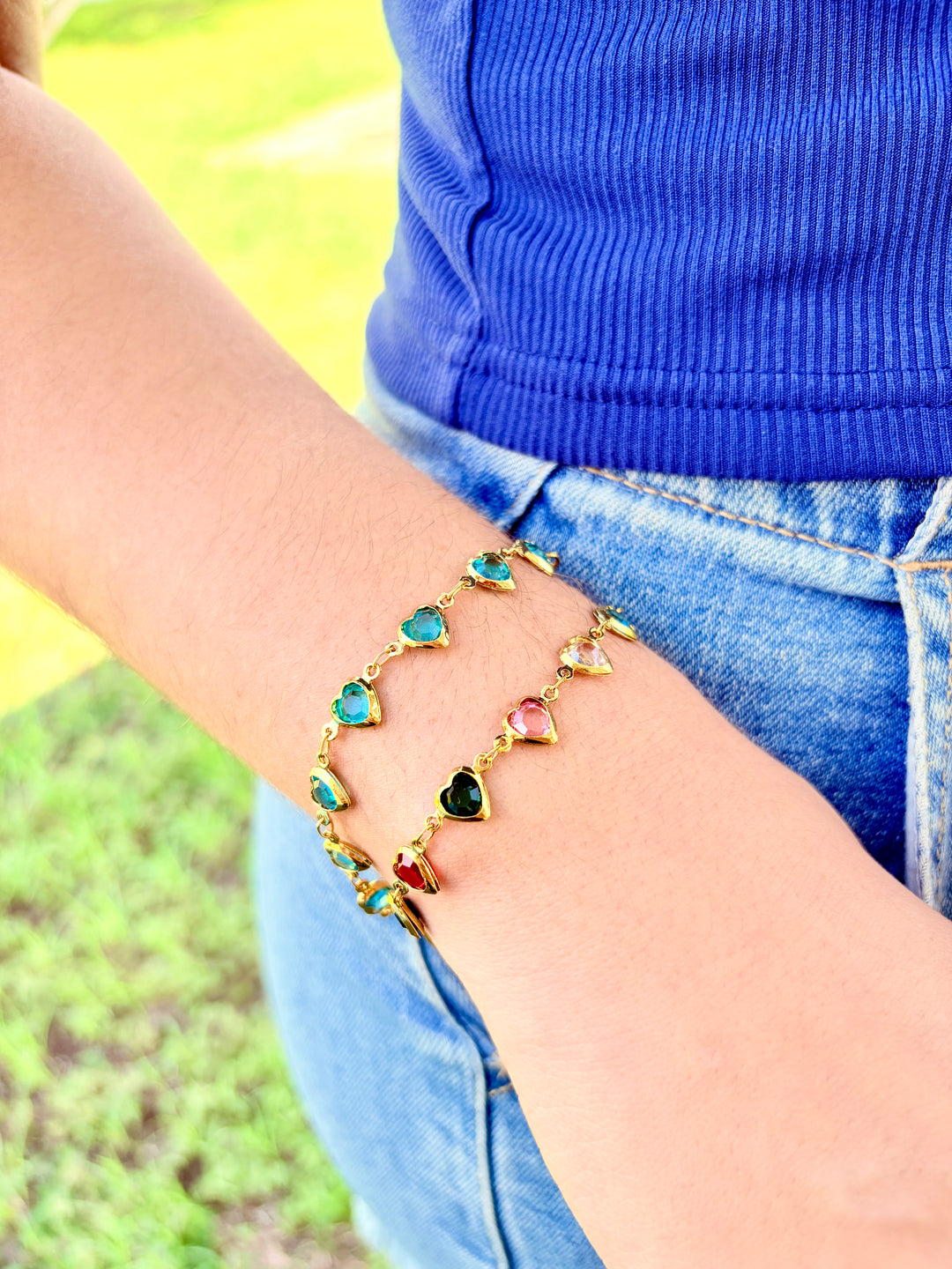 Pulsera de Corazones Azul