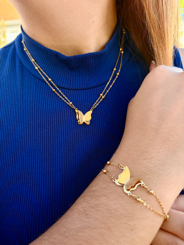 Pulsera de Mariposa Doble