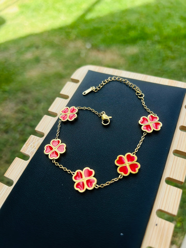 Pulsera de Corazones Roja