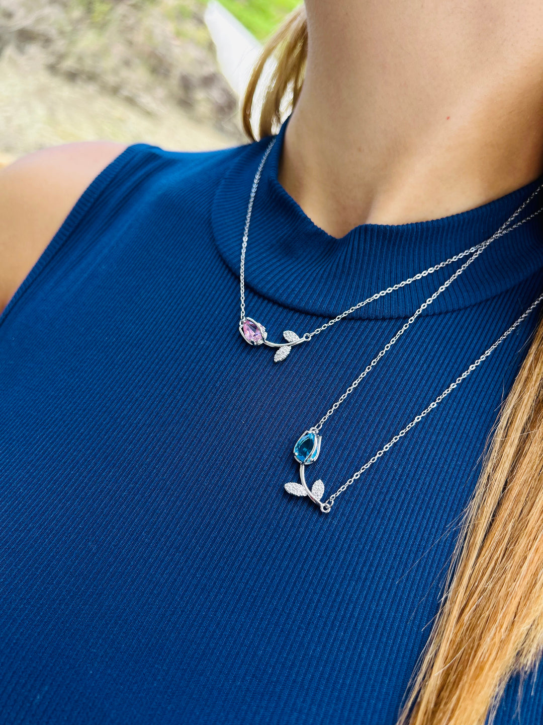 Collar de Tulipan Azul
