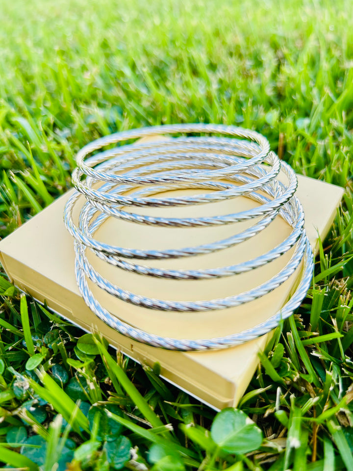 Pulseras Bangles XL Plata