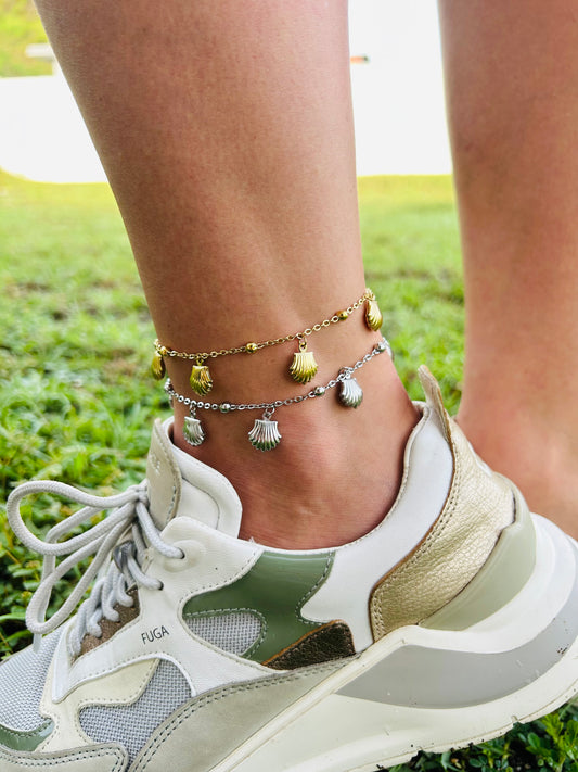 Tobillera de Concha Plata