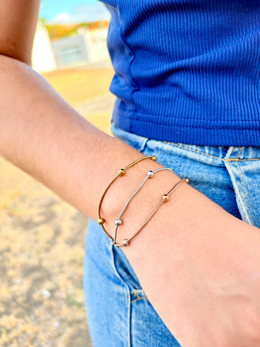 Pulsera Triple Tres Tonos