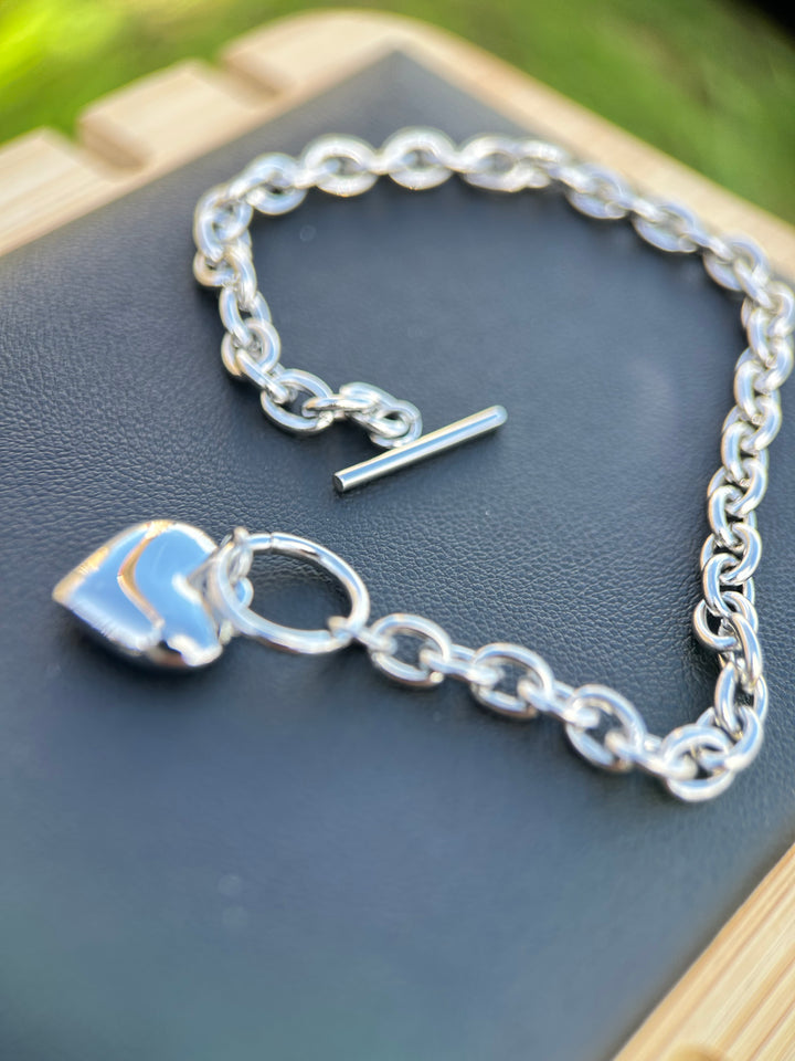 Pulsera de Corazon Plata