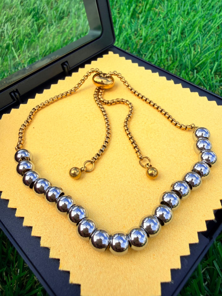 Pulsera Ajustable Doble Tono