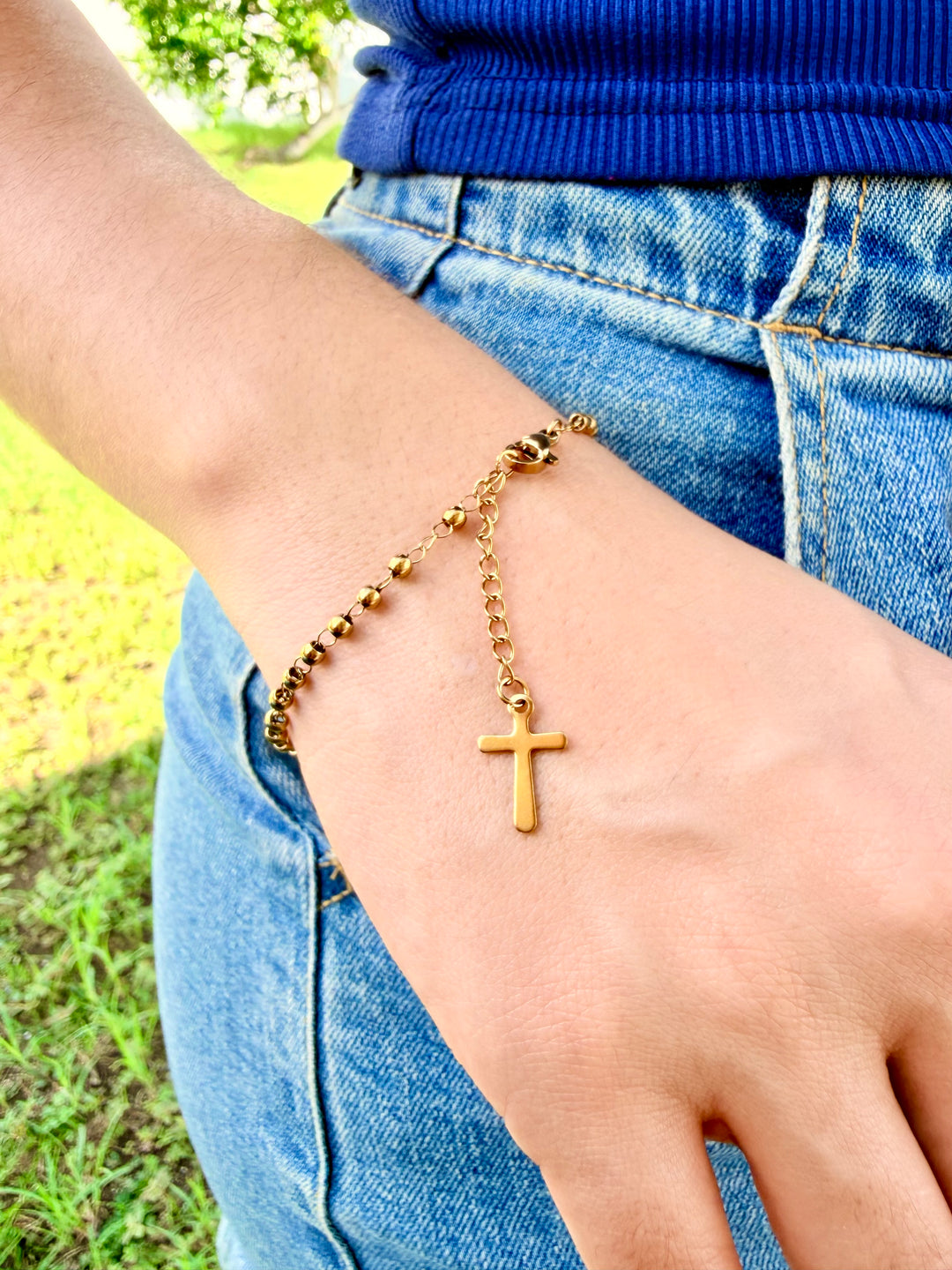 Pulsera de Rosario Oro