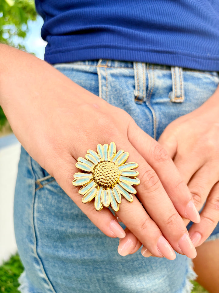 Sortija de Girasol Azul