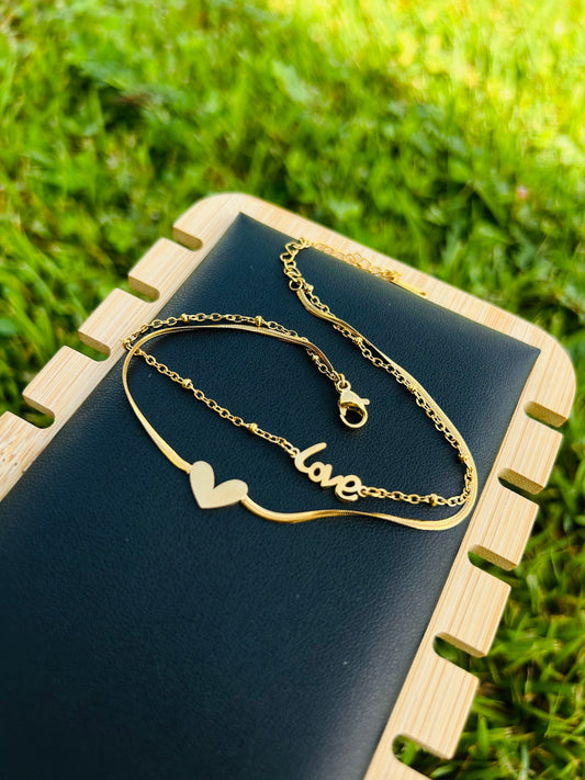 Tobillera Love Doble