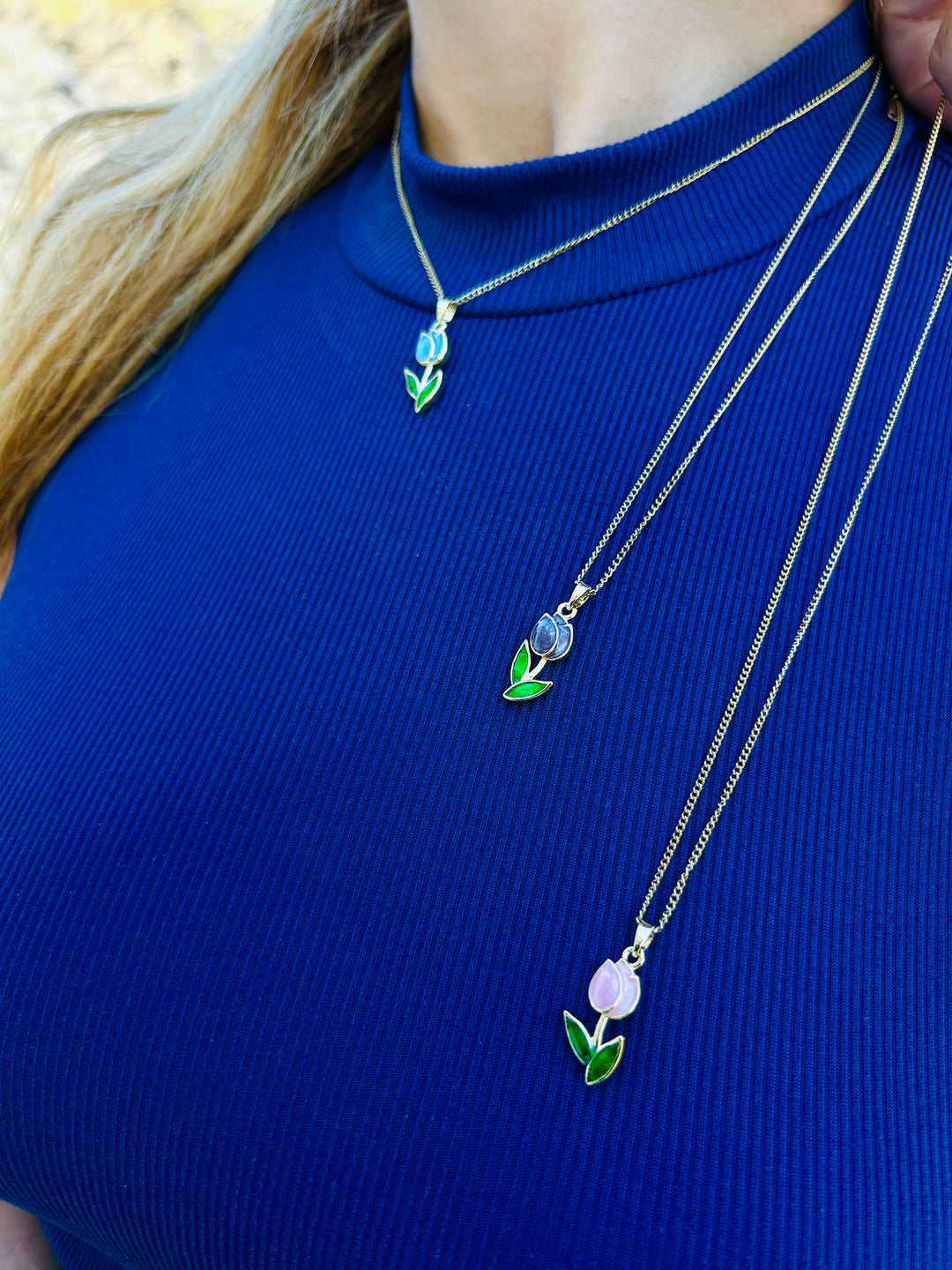 Collar de Flor Azul