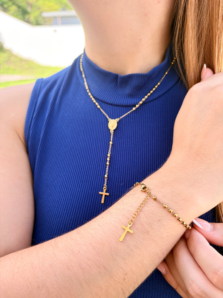 Pulsera de Rosario Oro