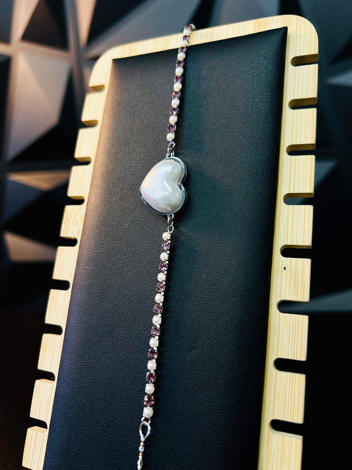 Pulsera de corazon en perla