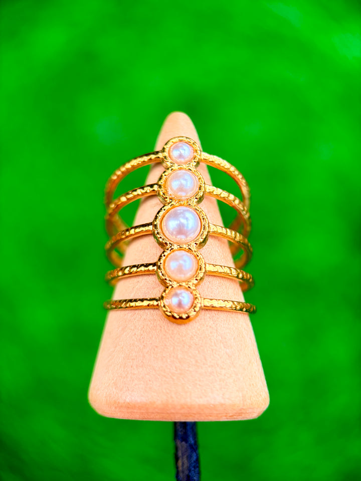 Sortija Ajustable de Perlas