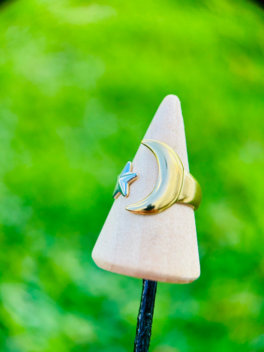 Sortija de Luna & Sol Doble Tono