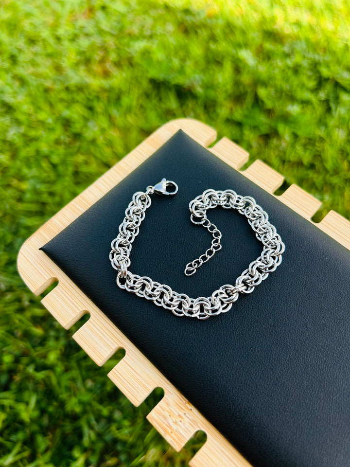 Pulsera eslabon entrelazado Plata