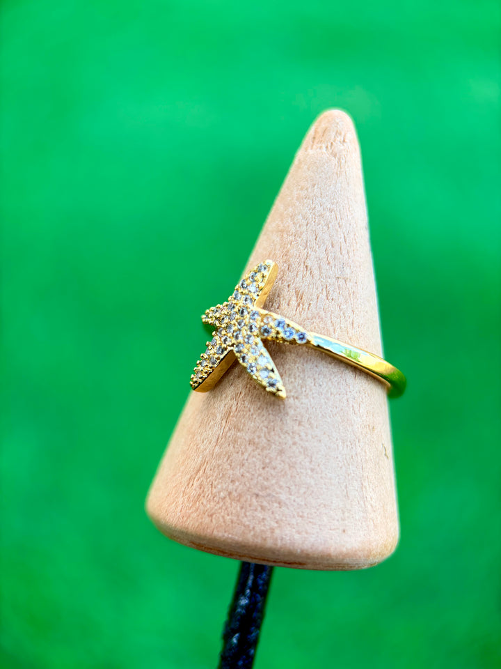 Sortija de Estrella de Mar Brillosa