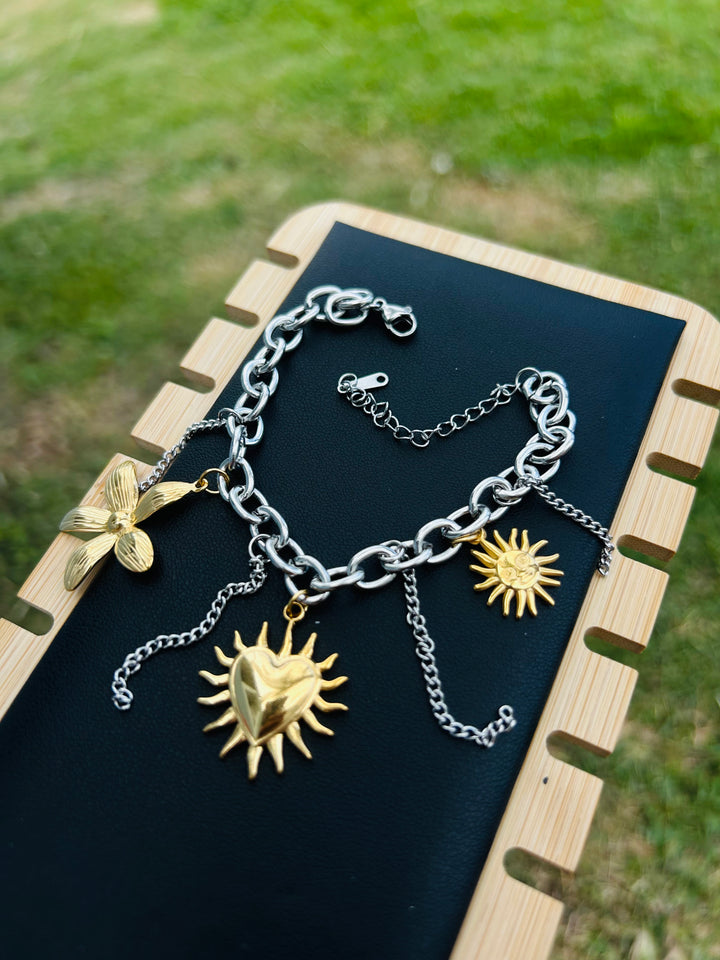 Pulsera de Charms Doble Tono