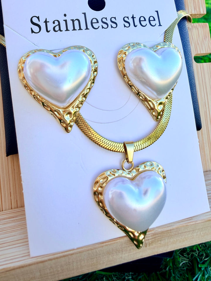 Set de Corazon con Perla