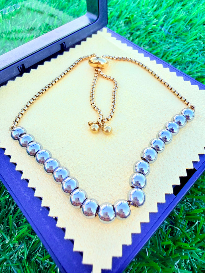 Pulsera Ajustable Doble Tono