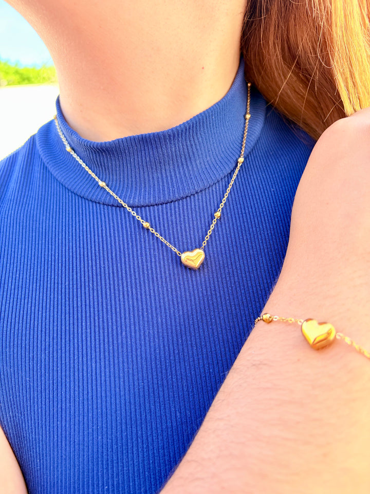 Pulsera de Corazon oro