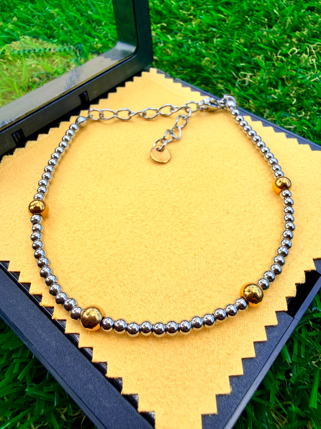 Pulsera de bolitas Doble Tono