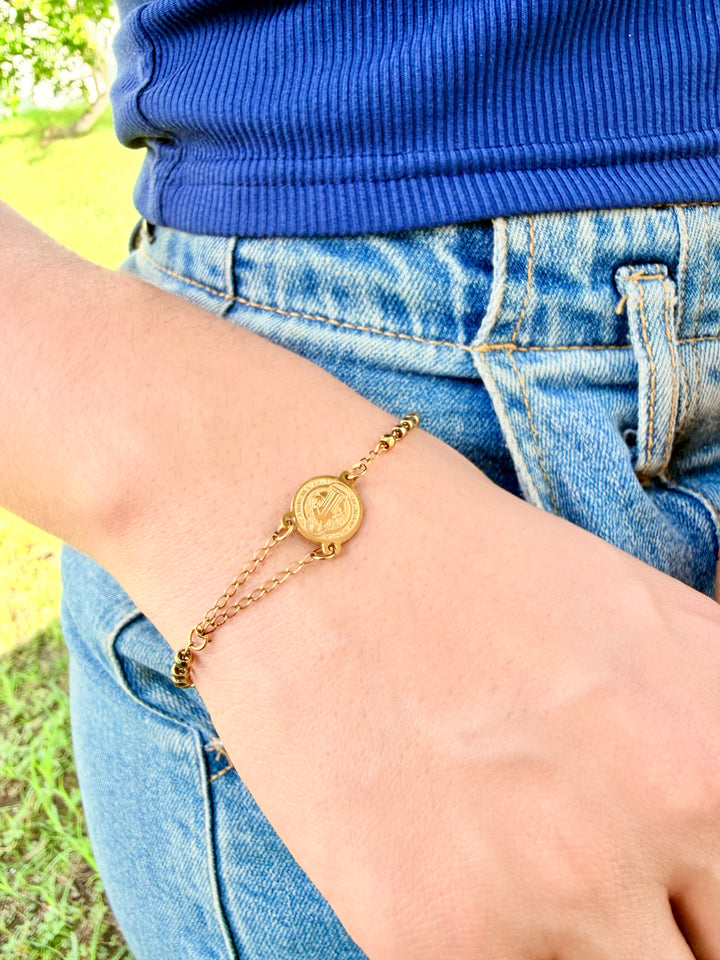 Pulsera de Rosario Oro