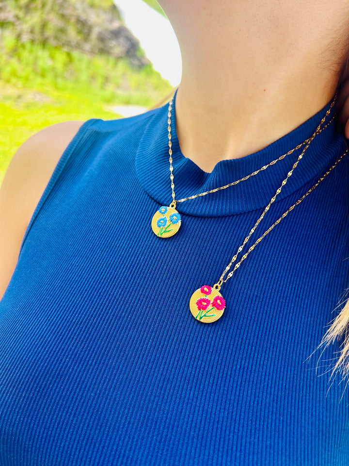 Collar de Flofres Azul