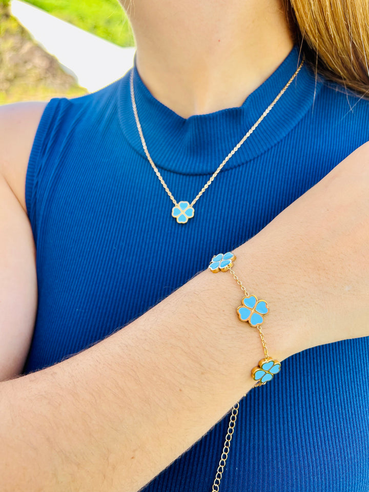 Pulsera de Corazones Azul