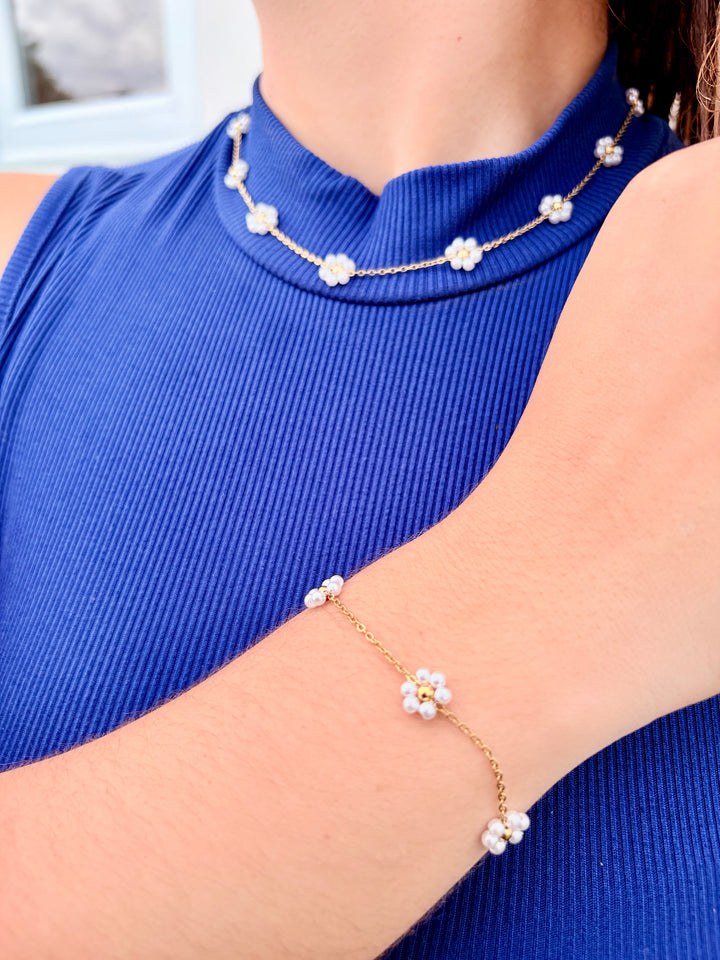 Collar de Flores Blanco