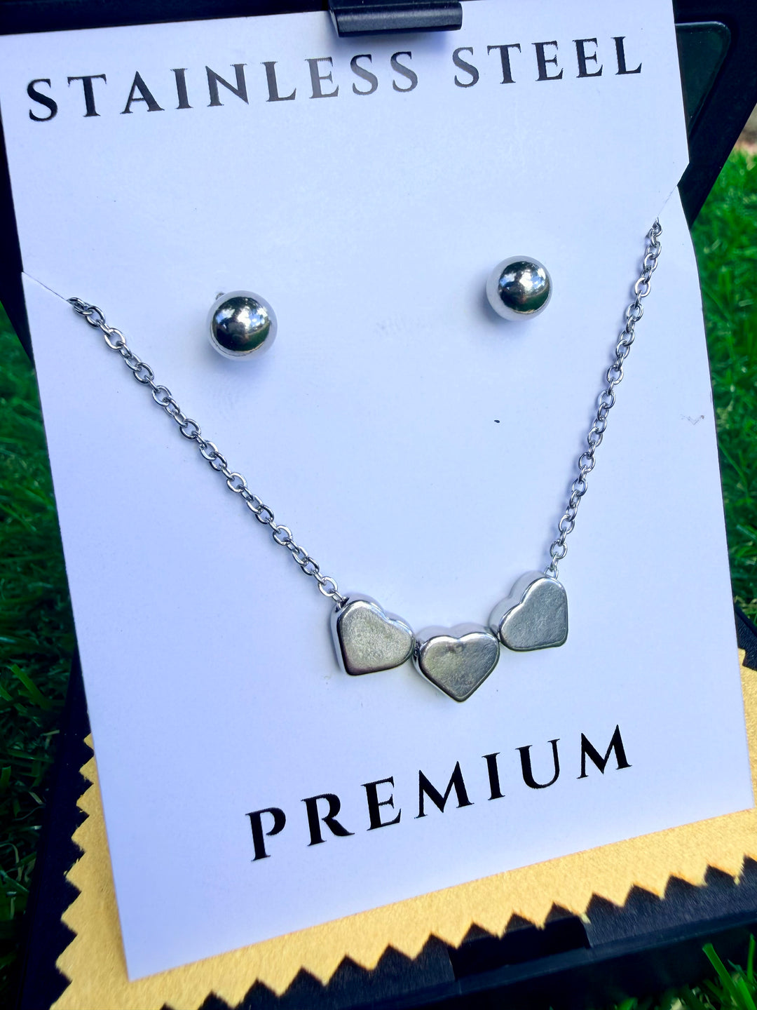 Set de Corazon Plata